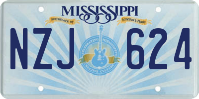 MS license plate NZJ624