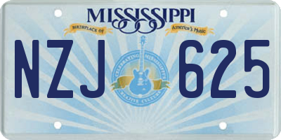 MS license plate NZJ625