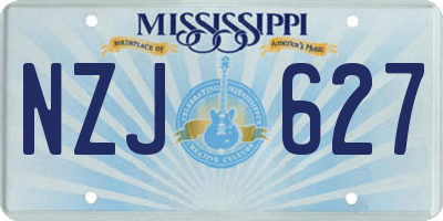 MS license plate NZJ627