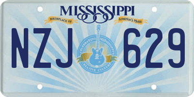 MS license plate NZJ629