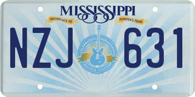 MS license plate NZJ631