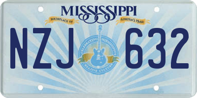 MS license plate NZJ632