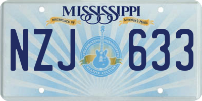 MS license plate NZJ633