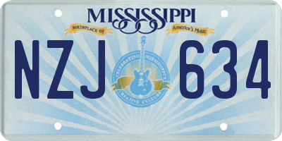MS license plate NZJ634
