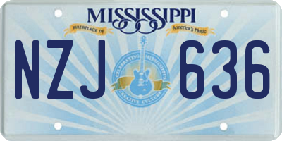 MS license plate NZJ636