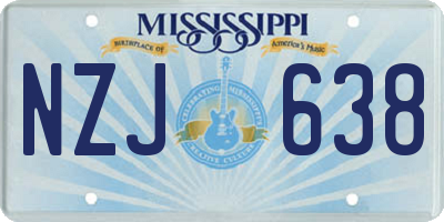 MS license plate NZJ638