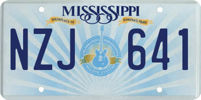 MS license plate NZJ641