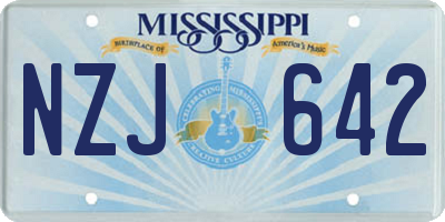 MS license plate NZJ642
