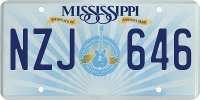 MS license plate NZJ646