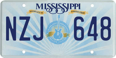 MS license plate NZJ648