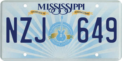 MS license plate NZJ649