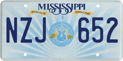 MS license plate NZJ652