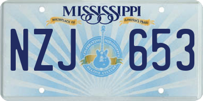 MS license plate NZJ653