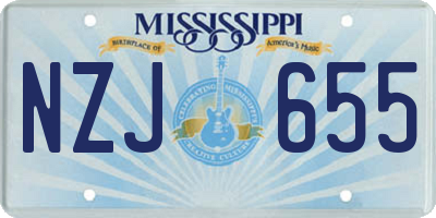 MS license plate NZJ655
