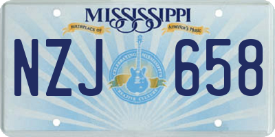 MS license plate NZJ658