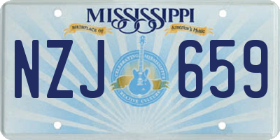 MS license plate NZJ659