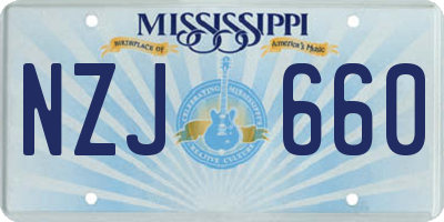 MS license plate NZJ660