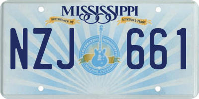 MS license plate NZJ661
