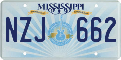 MS license plate NZJ662
