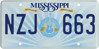 MS license plate NZJ663