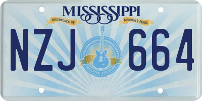 MS license plate NZJ664