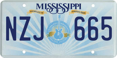 MS license plate NZJ665