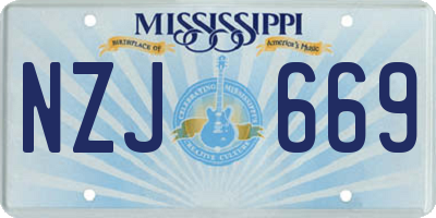 MS license plate NZJ669