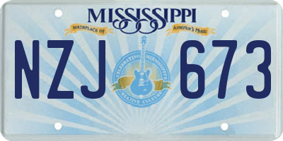 MS license plate NZJ673