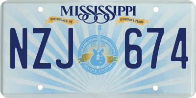 MS license plate NZJ674