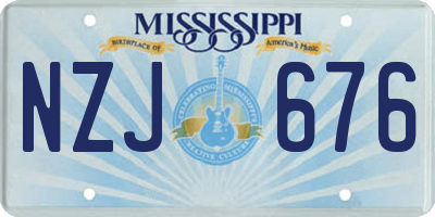 MS license plate NZJ676