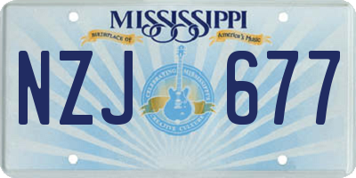 MS license plate NZJ677