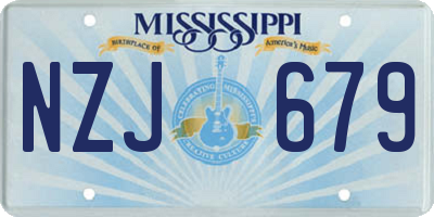 MS license plate NZJ679