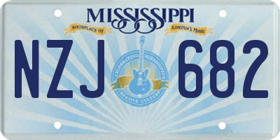 MS license plate NZJ682