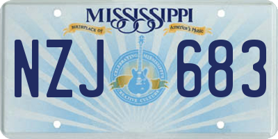 MS license plate NZJ683