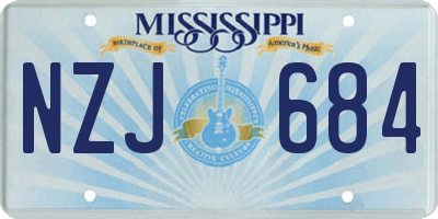 MS license plate NZJ684