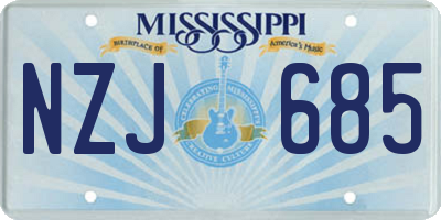 MS license plate NZJ685