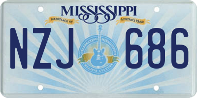 MS license plate NZJ686