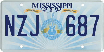 MS license plate NZJ687