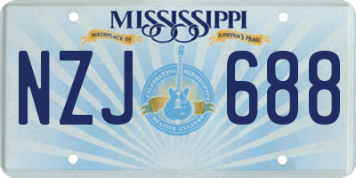 MS license plate NZJ688