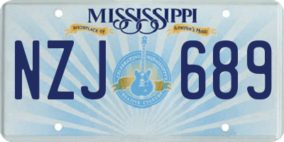 MS license plate NZJ689