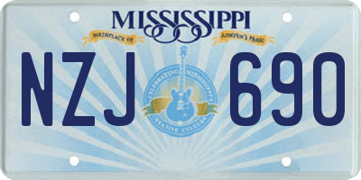 MS license plate NZJ690
