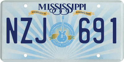 MS license plate NZJ691