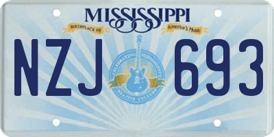 MS license plate NZJ693