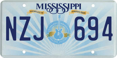 MS license plate NZJ694