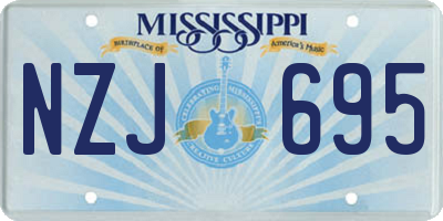 MS license plate NZJ695