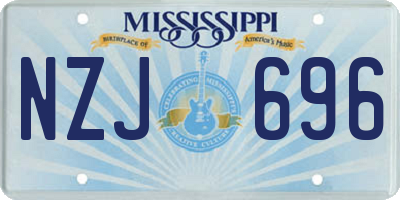MS license plate NZJ696