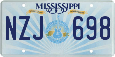 MS license plate NZJ698