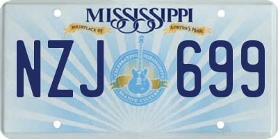 MS license plate NZJ699