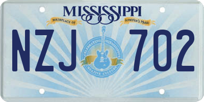 MS license plate NZJ702