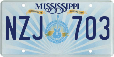 MS license plate NZJ703